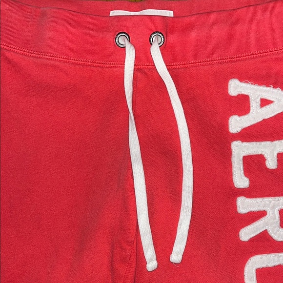 Aeropostale Bright Red and White Embroidered Joggers Size Medium - Picture 4 of 9
